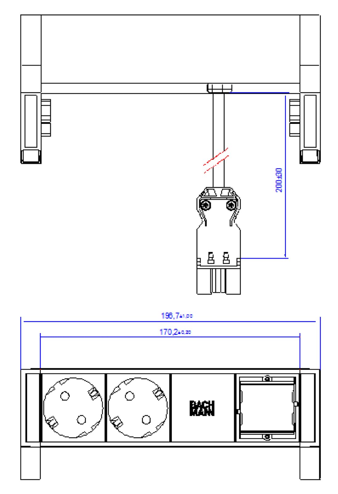 bachmann-desk-2-steckdosenleiste-2-fach-wei-gst18 image 5