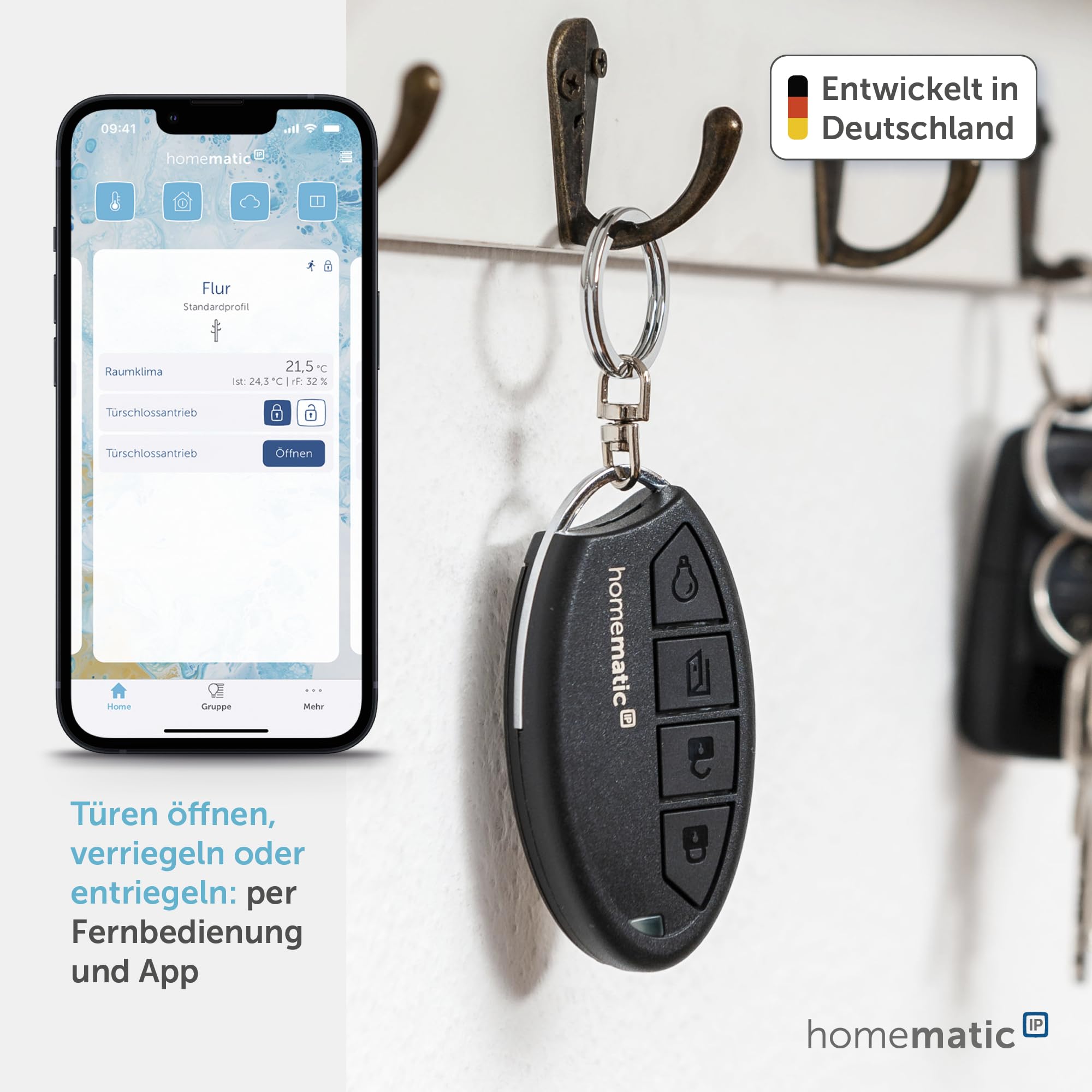 homematic-ip-fernbedienung-zutritt-4-tasten-schl-sselbund-smart-home image 2