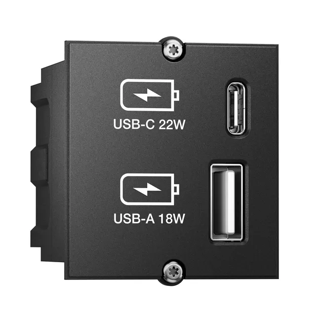 bachmann-universal-917227-keystone-usb-doppelcharger-schwarz image 1