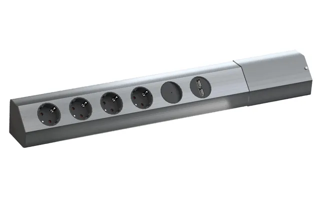 bachmann-casia-2-steckdosenleiste-4-fach-usb-edelstahl image 1