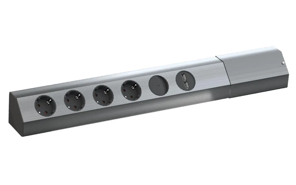 bachmann-casia-2-steckdosenleiste-4-fach-usb-edelstahl image 1