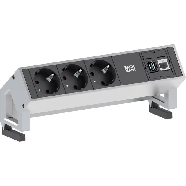 bachmann-desk-2-902-501-steckdosenleiste-3fach-schwarz-usb image 1