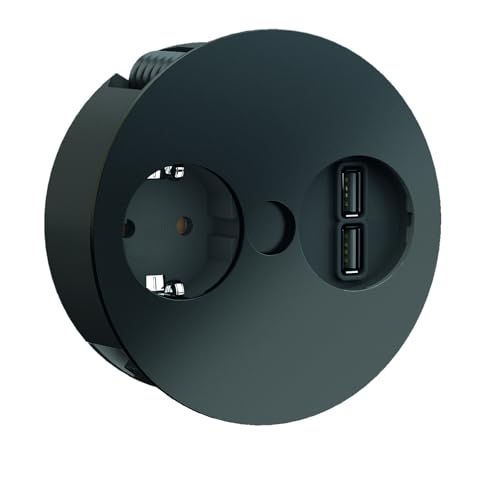 bachmann-twist-einbausteckdose-schwarz-1x-2x-usb-2m image 5