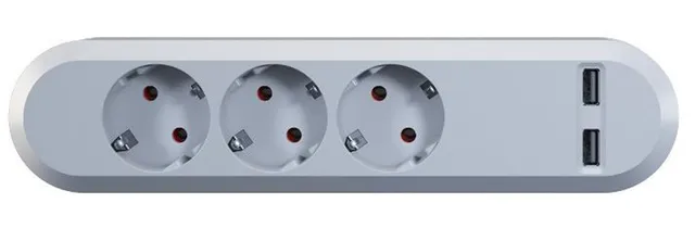 bachmann-smart-3-fach-steckdosenleiste-usb-schwarz-1-5-m image 1