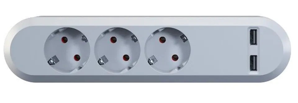bachmann-smart-3-fach-steckdosenleiste-usb-schwarz-1-5-m image 1