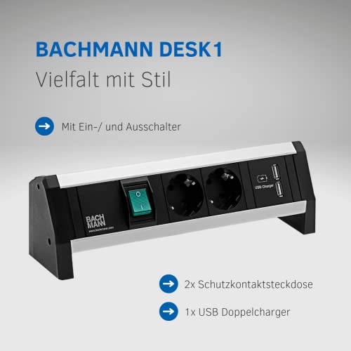 bachmann-desk-1-schreibtisch-steckdosenleiste-2xschuko-usb-3m image 8