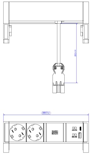 bachmann-desk-2-steckdosenleiste-2-fach-usb-c-a-inox image 4