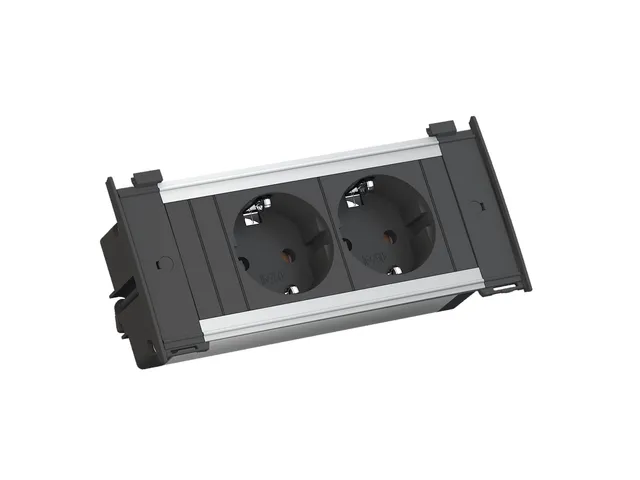 bachmann-kapsa-927-200-steckdosenleiste-2-fach-schwarz-2m image 1