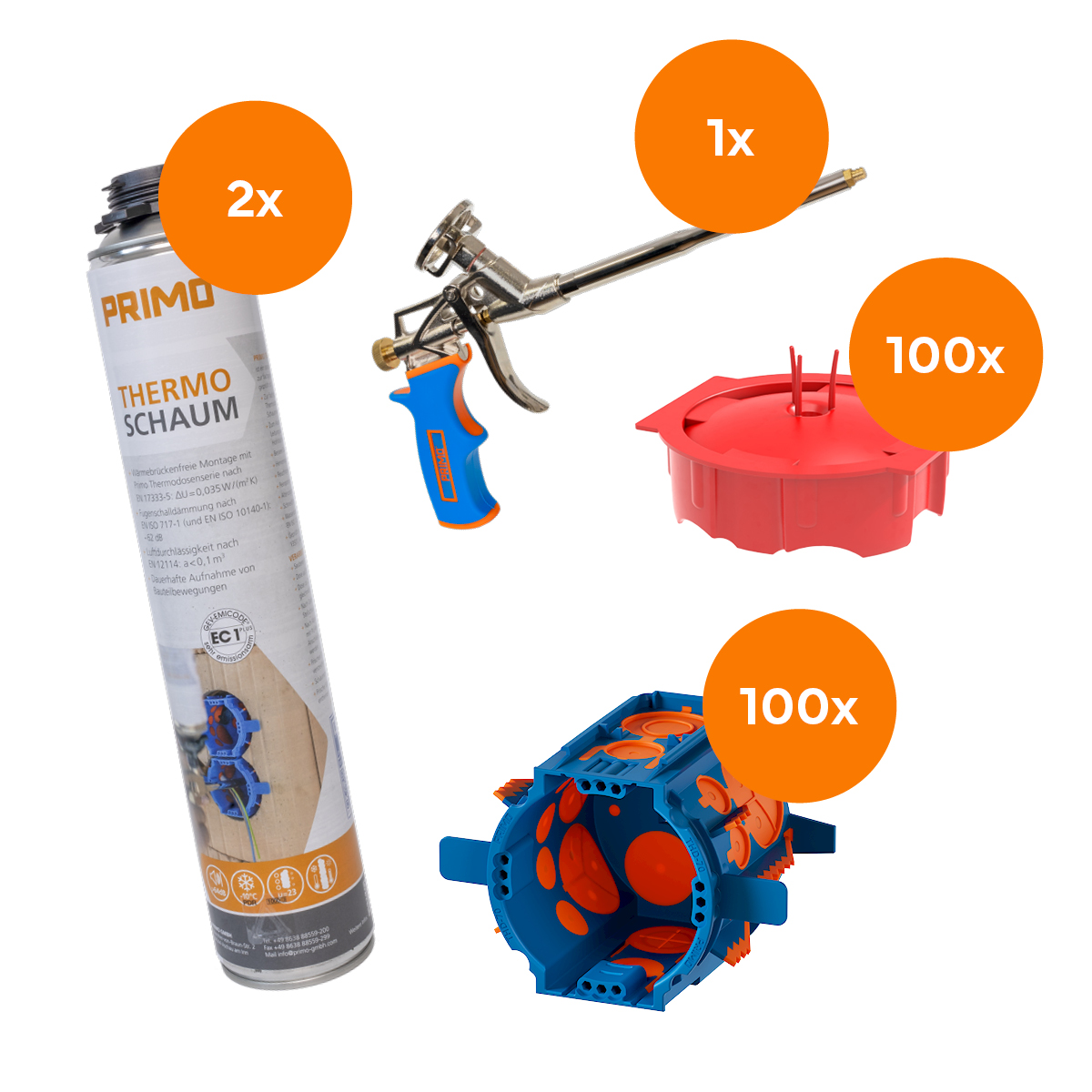 primo-thds-70-s3-thermodosen-set-100x-unterputzdose-schaum image 1