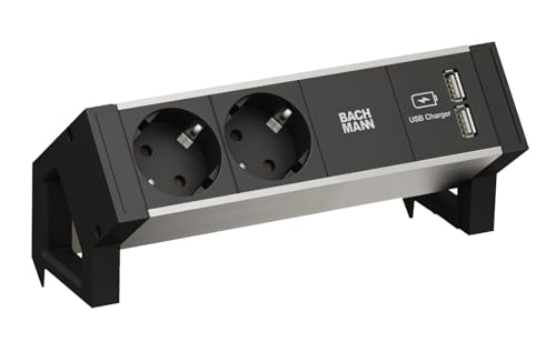 bachmann-desk-2-alu-black-steckdosenleiste-2x-schuko-usb image 2