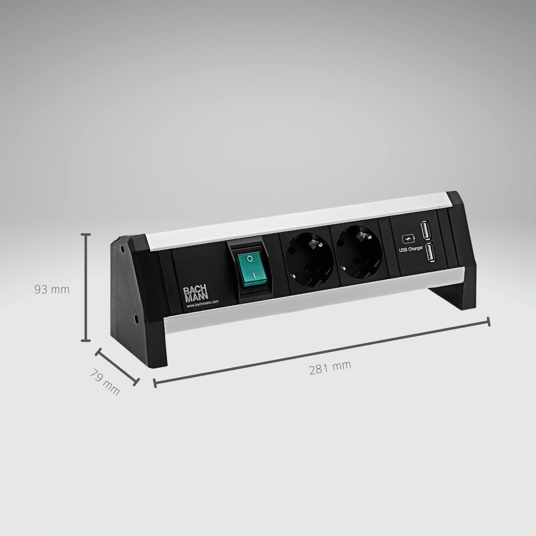 bachmann-desk-1-schreibtisch-steckdosenleiste-2xschuko-usb-3m image 5