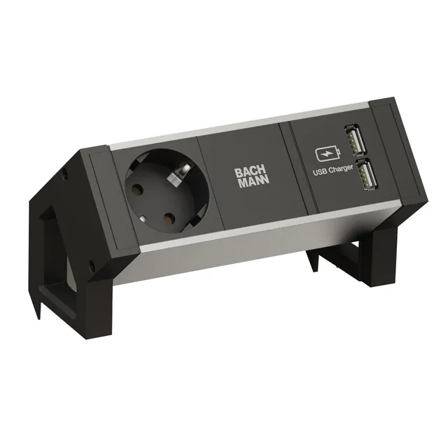 bachmann-twist-937-102-steckdosenleiste-alu-usb-0-2m image 1