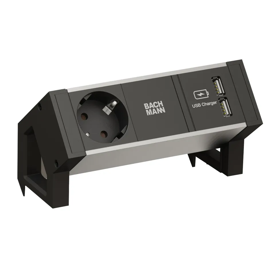 bachmann-twist-937-102-steckdosenleiste-alu-usb-0-2m image 1