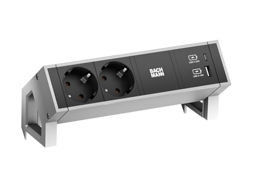 bachmann-desk-2-steckdosenleiste-2-fach-usb-c-a-inox image 3