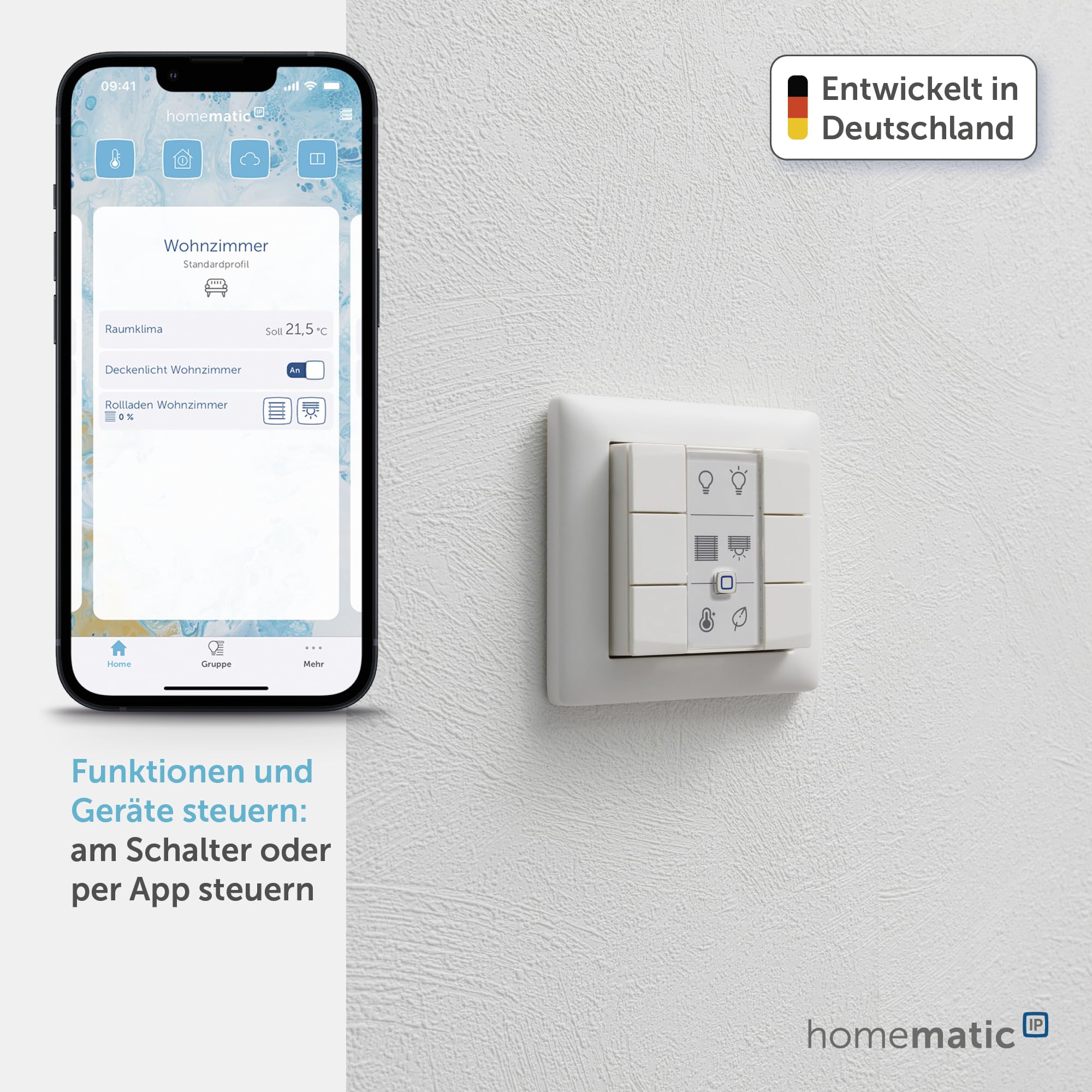 homematic-ip-wandtaster-6-fach-wei-glass-funk image 2