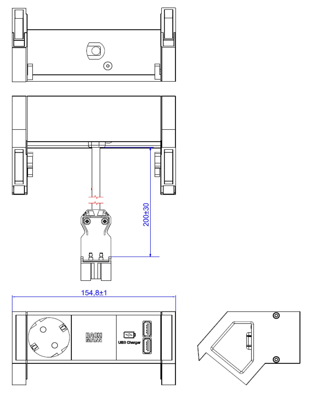 bachmann-twist-937-102-steckdosenleiste-alu-usb-0-2m image 2